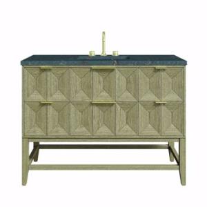 Emmeline 48IN Single Vanity Pebble Oak w/ 3 CM Parisien Bleu Silestone Top