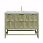 Emmeline 48IN Single Vanity Pebble Oak w/ 3 CM Victorian Silver Silestone Top