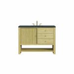 Marigot 48IN Single Vanity Sunwashed Oak w/ 3 CM Charcoal Soapstone Silestone Top