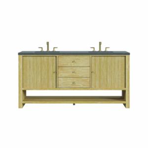Marigot 72IN Double Vanity Sunwashed Oak w/ 3 CM Charcoal Soapstone Silestone Top