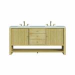 Marigot 72IN Double Vanity Sunwashed Oak w/ 3 CM Eternal Jasmine Pearl Silestone Top