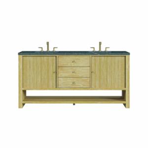 Marigot 72IN Double Vanity Sunwashed Oak w/ 3 CM Parisien Bleu Silestone Top
