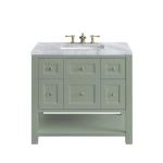 Breckenridge 36IN Single Vanity Smokey Celadon w/ 3 CM Carrara Marble Top