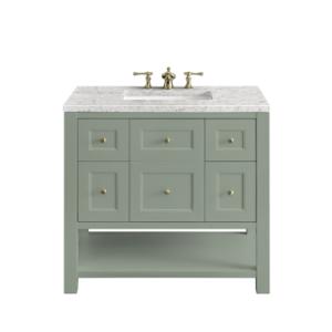 Breckenridge 36IN Single Vanity Smokey Celadon w/ 3 CM Eternal Jasmine Pearl Top