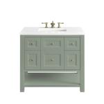 Breckenridge 36IN Single Vanity Smokey Celadon w/ 3 CM White Zeus Top