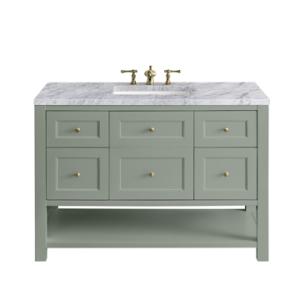 Breckenridge 48IN Single Vanity Smokey Celadon w/ 3 CM Carrara Marble Top