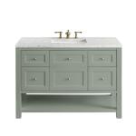 Breckenridge 48IN Single Vanity Smokey Celadon w/ 3 CM Eternal Jasmine Pearl Top