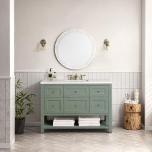 Breckenridge 48IN Single Vanity Smokey Celadon w/ 3 CM White Zeus Top