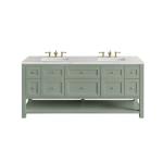Breckenridge 72IN Double Vanity Smokey Celadon w/ 3 CM Eternal Jasmine Pearl Top