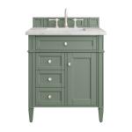 Brittany 30IN Single Vanity Smokey Celadon w/ 3 CM Eternal Jasmine Pearl Top