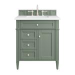 Brittany 30IN Single Vanity Smokey Celadon w/ 3 CM White Zeus Top