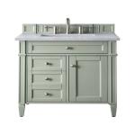 Brittany 30IN Single Vanity Sage Green w/ 3 CM Eternal Jasmine Pearl Silestone Top