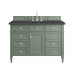 Brittany 48IN Single Vanity Smokey Celadon w/ 3 CM Charcoal Soapstone Top