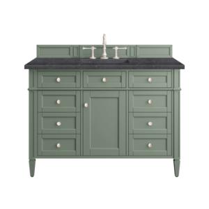 Brittany 48IN Single Vanity Smokey Celadon w/ 3 CM Charcoal Soapstone Top