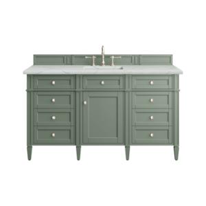Brittany 60IN Single Vanity Smokey Celadon w/ 3 CM Ethereal Noctis Top