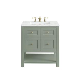 Breckenridge 30IN Single Vanity Smokey Celadon w/ 3 CM Ethereal Noctis Top
