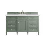Brittany 60IN Single Vanity Smokey Celadon w/ 3 CM White Zeus Top