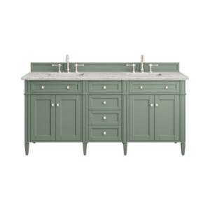 Brittany 72IN Double Vanity Smokey Celadon w/ 3 CM Eternal Jasmine Pearl Top