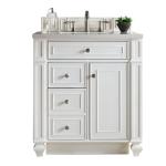Bristol 30IN Single Vanity Bright White w/ 3 CM Eternal Jasmine Pearl Silestone Top