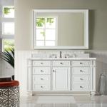 Bristol 48IN Single Vanity Bright White w/ 3 CM Carrara Marble Top