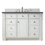 Bristol 48IN Single Vanity Bright White w/ 3 CM Charcoal Soapstone Silestone Top