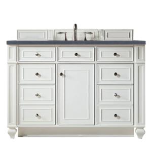 Bristol 48IN Single Vanity Bright White w/ 3 CM Charcoal Soapstone Silestone Top