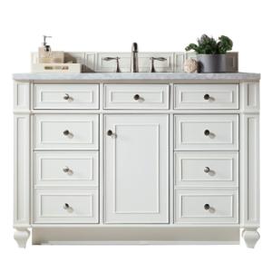 Bristol 48IN Single Vanity Bright White w/ 3 CM Eternal Jasmine Pearl Silestone Top