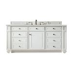 Bristol 48IN Single Vanity Bright White w/ 3 CM Ethereal Noctis Silestone Top