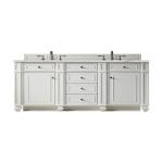 Bristol 60IN Double Vanity Bright White w/ 3 CM Ethereal Noctis Silestone Top