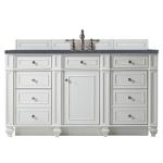 Bristol 60IN Single Vanity Bright White w/ 3 CM Charcoal Soapstone Silestone Top