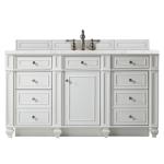 Bristol 60IN Single Vanity Bright White w/ 3 CM Eternal Jasmine Pearl Silestone Top