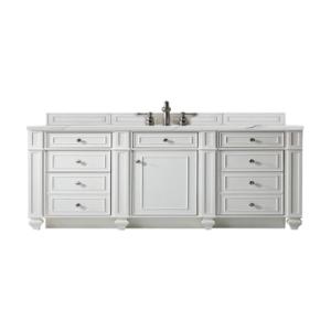 Bristol 60IN Single Vanity Bright White w/ 3 CM Ethereal Noctis Silestone Top