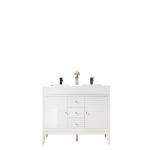 Linear 59IN Double Vanity Glossy White w/ Glossy White Composite Stone Top