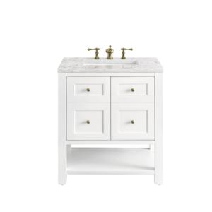 Breckenridge 30IN Single Vanity Bright White w/ 3 CM Eternal Jasmine Pearl Top