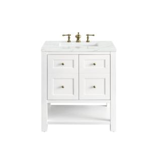 Breckenridge 30IN Single Vanity Bright White w/ 3 CM Ethereal Noctis Top
