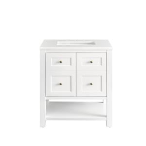 Breckenridge 30IN Single Vanity Bright White w/ 3 CM White Zeus Top
