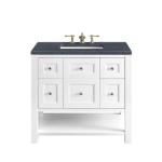 Breckenridge 36IN Single Vanity Bright White w/ 3 CM Charcoal Soapstone Top