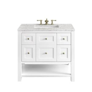 Breckenridge 36IN Single Vanity Bright White w/ 3 CM Eternal Jasmine Pearl Top