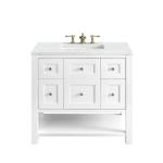 Breckenridge 36IN Single Vanity Bright White w/ 3 CM Ethereal Noctis Top