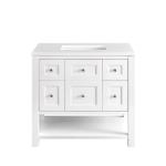 Breckenridge 36IN Single Vanity Bright White w/ 3 CM White Zeus Top