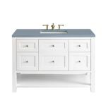 Breckenridge 48IN Single Vanity Bright White w/ 3 CM Cala Blue Top