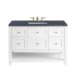 Breckenridge 48IN Single Vanity Bright White w/ 3 CM Charcoal Soapstone Top
