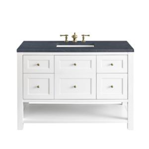 Breckenridge 48IN Single Vanity Bright White w/ 3 CM Charcoal Soapstone Top