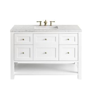 Breckenridge 48IN Single Vanity Bright White w/ 3 CM Eternal Jasmine Pearl Top