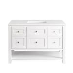 Breckenridge 48IN Single Vanity Bright White w/ 3 CM White Zeus Top