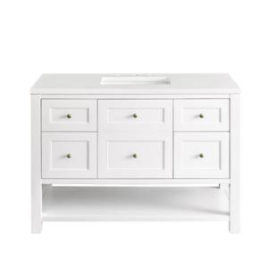 Breckenridge 48IN Single Vanity Bright White w/ 3 CM White Zeus Top