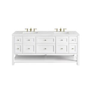 Breckenridge 72IN Double Vanity Bright White w/ 3 CM Ethereal Noctis Top