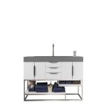 Columbia 72IN Single Vanity Glossy White w/ Dusk Grey Glossy Composite Stone Top