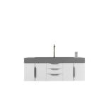Mercer Island 72IN Single Vanity Glossy White w/ Dusk Grey Glossy Composite Stone Top