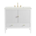Myrrin 36IN Vanity Bright White w/ 3 CM Lime Delight Silestone Top